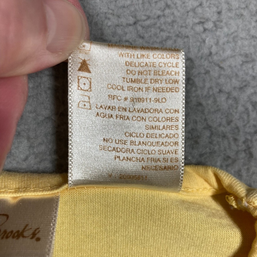 VTG Bobbie Brooks T Shirt Women's Medium Yellow Embroidered Top Grandma Core - Picture 13 of 16